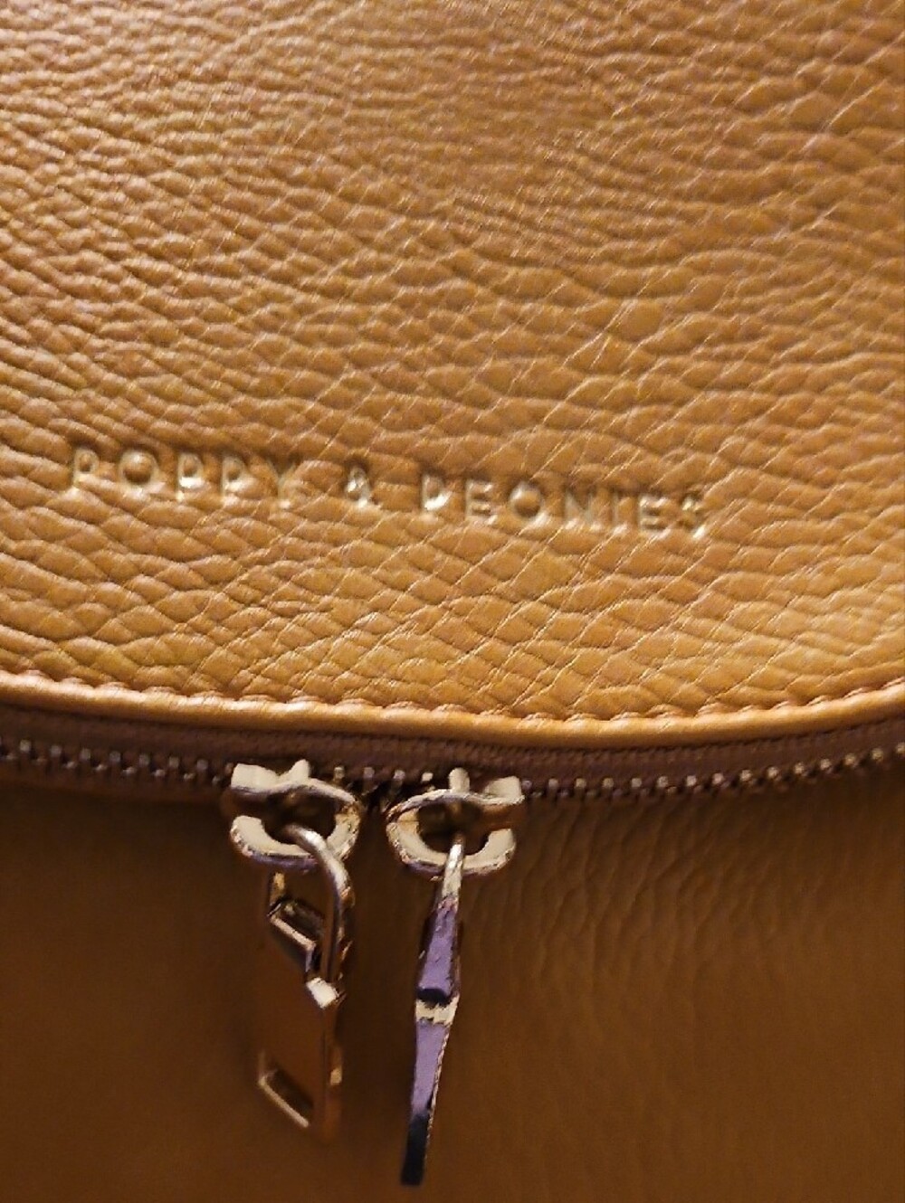 Poppy & Peonies Mustard Vegan Yellow Pebbled Leather Crossbody - Picture 7 of 9